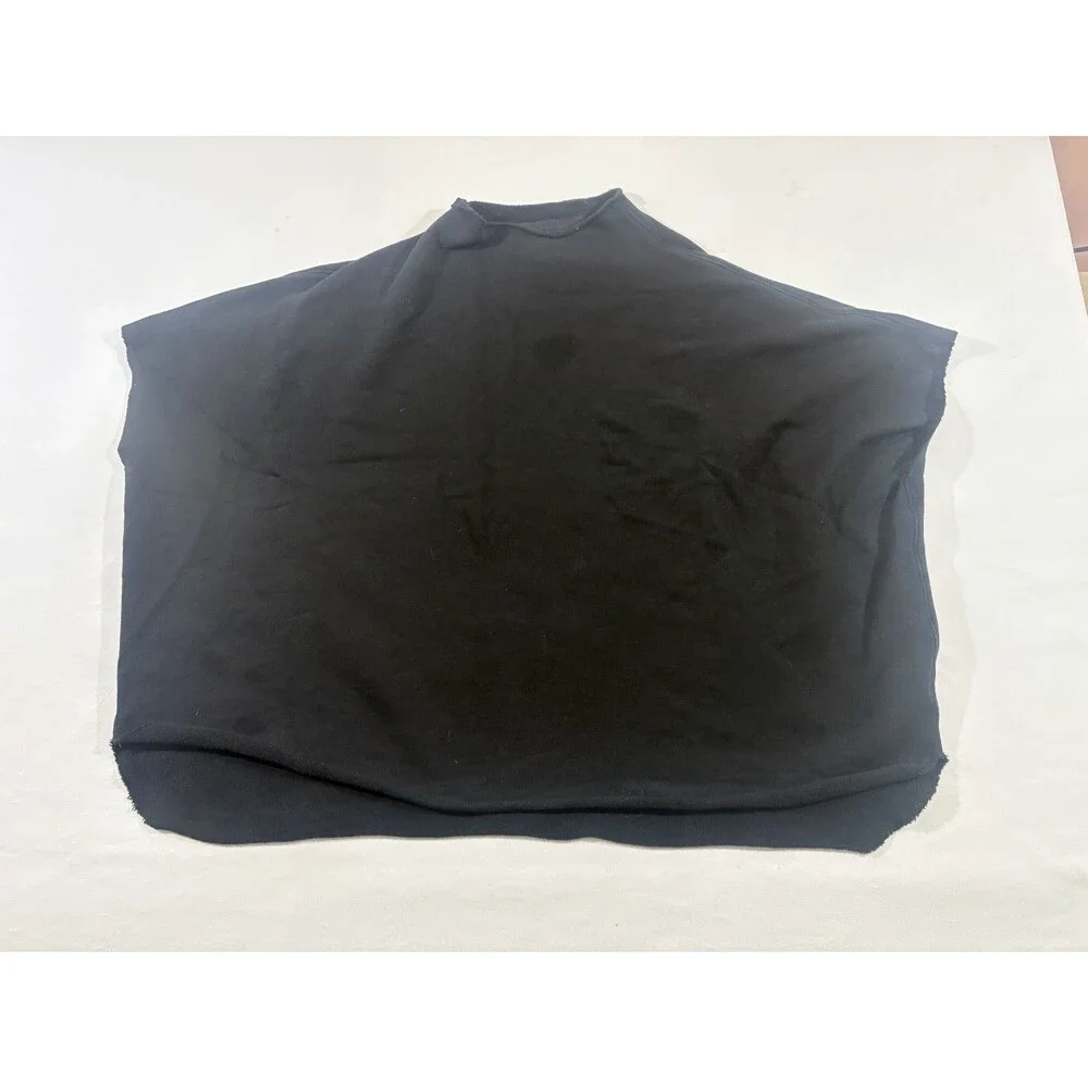 Frank & Eileen Tee Lab Black Short Sleeve Cape Sweatshirt Boho Goth Sz OS Stain - Picture 4 of 10